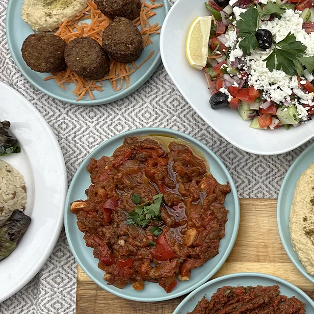 Şakşuka and meze plates